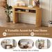 TREXM Rustic Console Table With Fluted Legs - Farmhouse Entryway Sofa Table, Vintage Oval Hallway Accent Table With Ash Veneer Top And Glaze Finish, Open Shelf, 3 Distressed Color Options Natural_maomaolike.com
