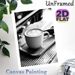 Latte Art Coffee Painting Poster, Monochrome Minimalist Coffee Cup Scene Poster, Elegant Tranquil Decor Ideal For Cafe, Kitchen And Dining Space_maomaolike.com