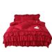 Wholesale Festive Red Dress Ruffled Edges, Multi-layer Lace Four-piece For Bridal Trousseau, Wedding Room 4-piece Set With Bed Ski_maomaolike.com
