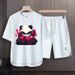 Men's Clothing 2024 Waffle Casual Summer Suit Men's Loose Teen Short sleeved T shirt Shorts Handsome Two piece Suit_maomaolike.com