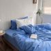 Manufacturer Wholesale INS Japanese Solid Color Pure Four-Piece Nordic Style Yarn-Dyed Washed Cotton 4-Piece Bedding Set_maomaolike.com