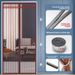 Full-magnetic-strip Velcro Mosquito‑proof Door Curtain For Summer, Home Bedroom Mesh Screen Door Divider—magnetic Self‑adhering, No Drilling Required._maomaolike.com