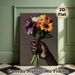 Hand Holding Colorful Flower Bouquet Painting Poster, Vibrant Realistic Floral Art Poster, Elegant Decorative Artwork Ideal For Living Room, Bedroom_maomaolike.com