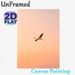 Flamingo Themed Painting Poster, Warm-toned Flying Flamingo Poster, Creates Serene Natural Atmosphere, Ideal For Living Room, Bedroom And Office Wall_maomaolike.com