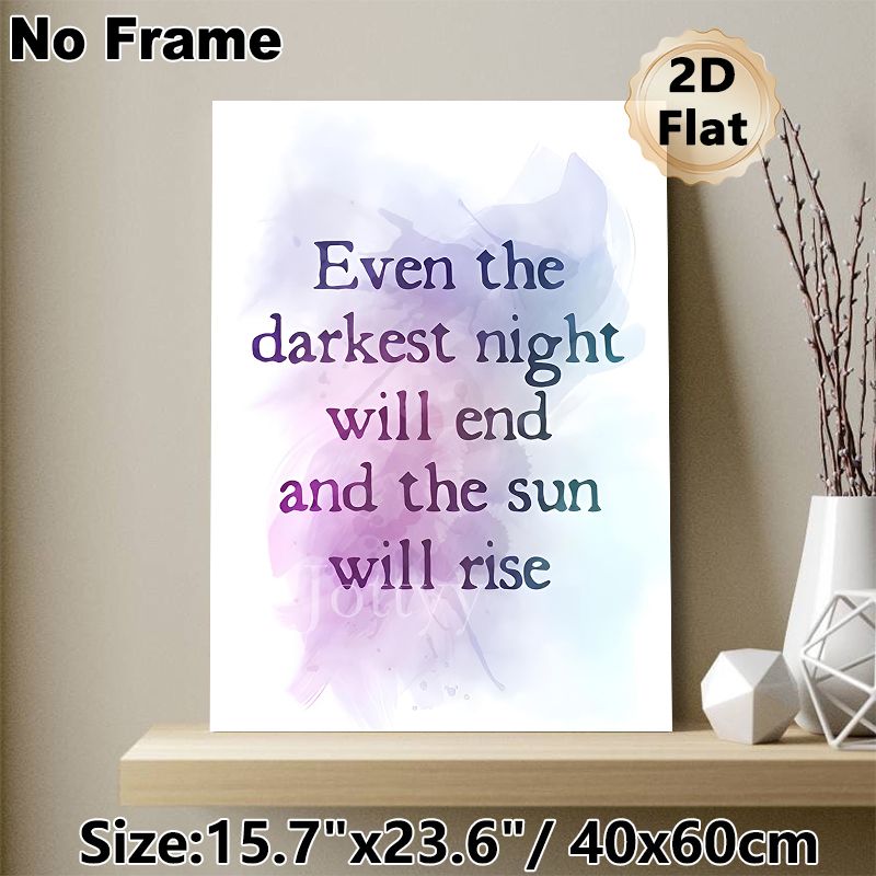 Inspirational Quote Painting Poster, Soft Purple-blue Watercolor Style Poster, Uplifting Motivational Message To Boost Positive Mood, Ideal For Living_maomaolike.com