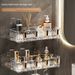 Wall-Mounted No-Drill Installation Transparent With Hooks Makeup Skincare Bathroom Storage Rack_maomaolike.com