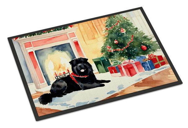 Chow Chow Cozy Christmas Doormat Front Door Mat Indoor Outdoor Rugs For Entryway, Non Slip Washable Low Pile, 24H X 36W_maomaolike.com