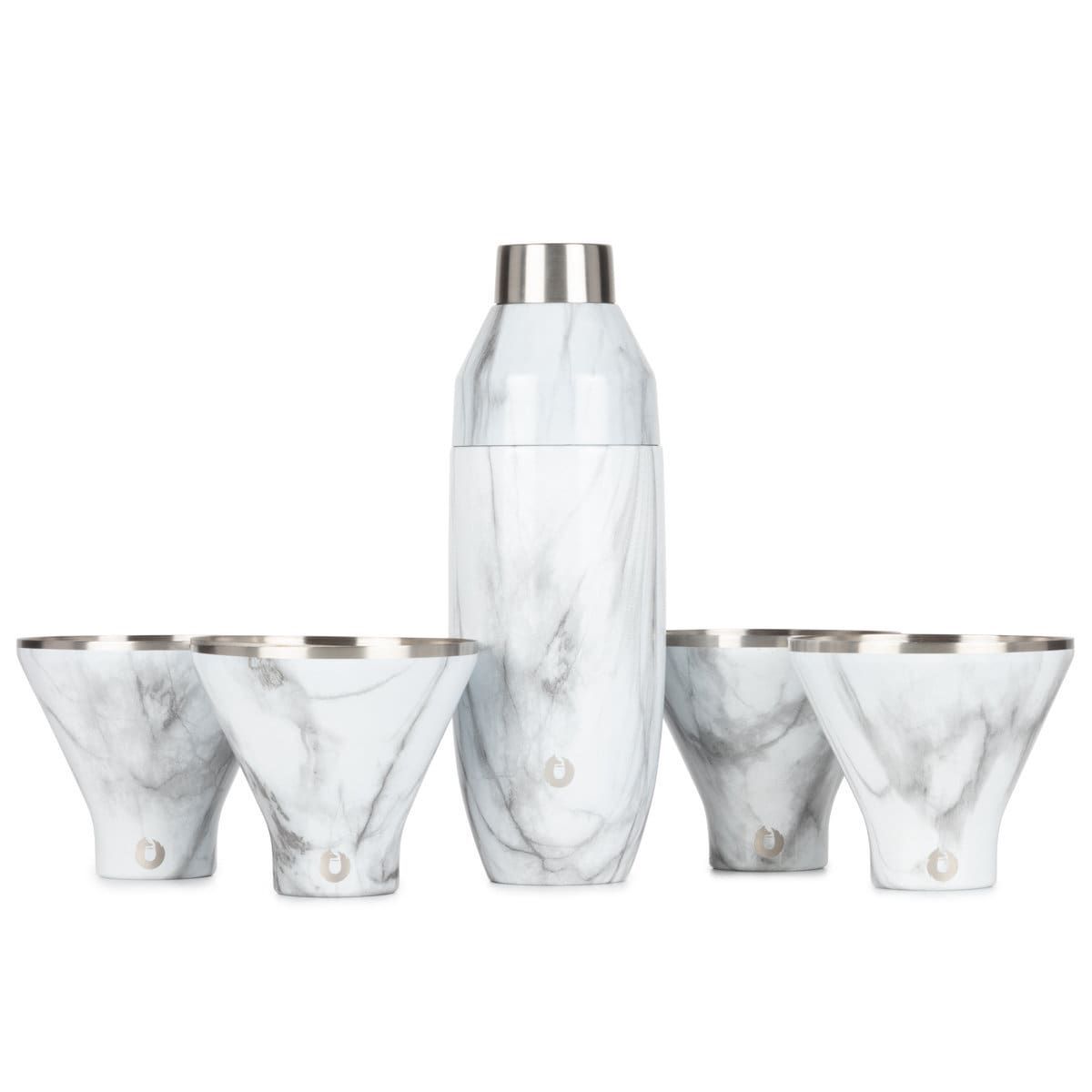 Stainless Steel Cocktail Shaker And Martini Glass Set, Marble_maomaolike.com