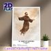 St. Joseph Of Cupertino Painting Poster, Soft Watercolor-style Levitating Saint With Glowing Halo Poster, Inspirational Religious Decor Ideal For_maomaolike.com