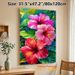 Hibiscus Themed Painting Poster, Vibrant Colorful Tropical Floral Poster, Features Vivid Hibiscus Blooms With Lush Green Foliage, Ideal For Living_maomaolike.com