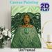 Indigenous Polynesian Woman Painting Poster, Intricate Ethnic Tribal Style Poster, Unique Cultural Design With Green Fern Motifs & Traditional_maomaolike.com