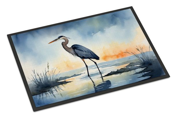 Blue Heron Barely Lit Sky Doormat Front Door Mat Indoor Outdoor Rugs For Entryway, Non Slip Washable Low Pile, 24H X 36W_maomaolike.com