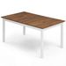60 Inch Rectangular Dining Table With Solid Rubber Wood Legs Seat Up To 6 Anti-scratch Foot Pads For Kitchen, Dining Table And Restaurants_maomaolike.com