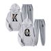 2024 New Men's Sweater KING QUEEN Loose Casual Hooded Printed Couple Set_maomaolike.com
