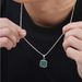 Treny Penant Necklaces Men,Square Natural Stone Stainless Steel Necklaces,Hip Hop Healing Jewelry Gifts For Husban_maomaolike.com