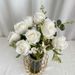 Coated Fabric 11 Prongs Milan Wedding Bride Handheld Bouquet Nordic Ins Home Decoration Artificial Rose_maomaolike.com