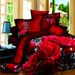 2/3pcs Red Rose Print Bedding Set, Soft Comfortable Duvet Cover, (1*Duvet Cover + 1/2*Pillowcase, Without Core)_maomaolike.com