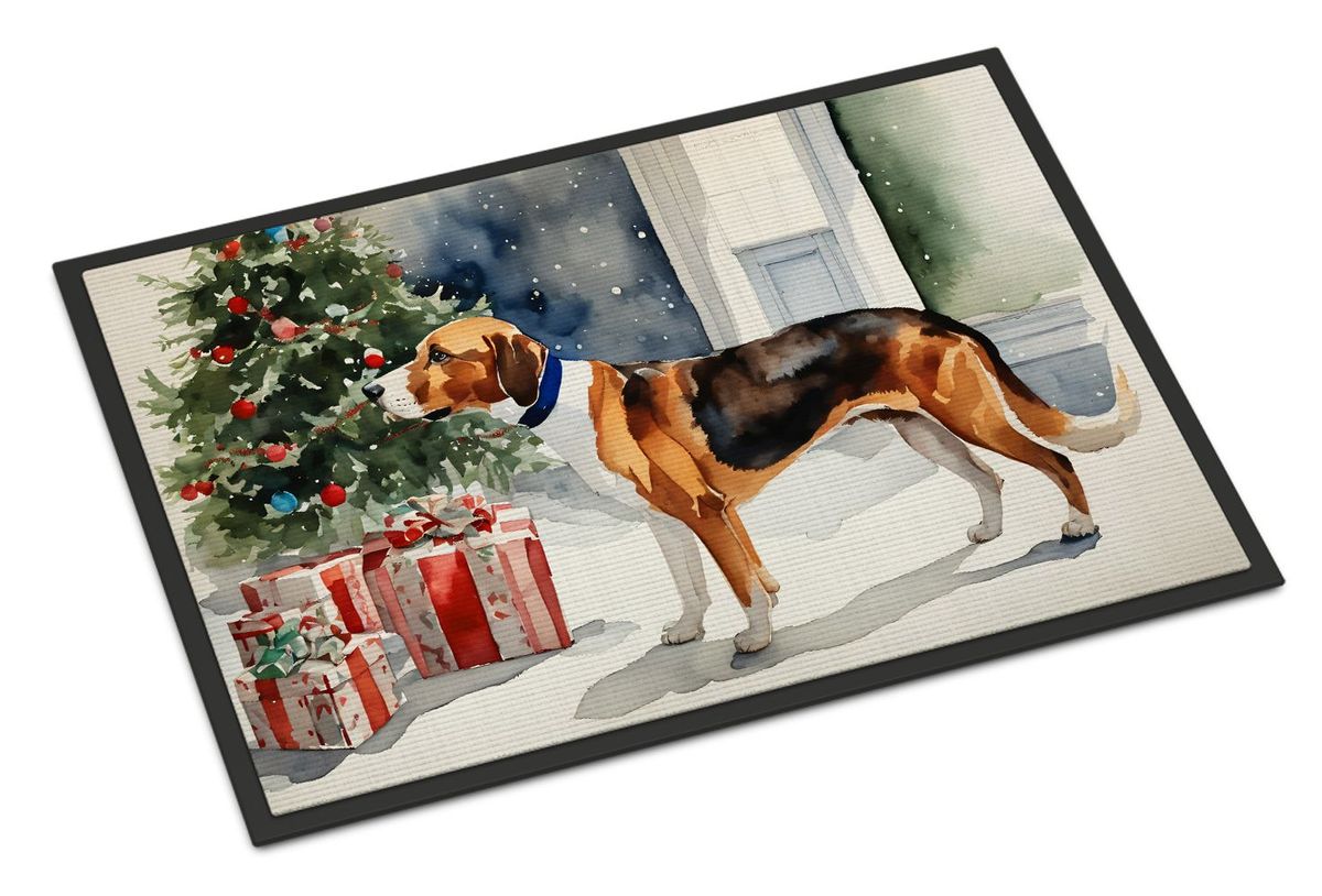 English Foxhound Cozy Christmas Doormat Front Door Mat Indoor Outdoor Rugs For Entryway, Non Slip Washable Low Pile, 24H X 36W_maomaolike.com