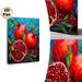Pomegranate Themed Painting Poster, Vibrant Mosaic-style Red Pomegranates With Seeds & Leaves Poster, Eye-catching Fruit Artwork Ideal For Kitchen_maomaolike.com