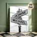 Personalized Street Sign Painting Poster, Monochrome Custom Name & Year Road Sign Poster, Unique Commemorative Decor Ideal For Living Room, Bedroom_maomaolike.com