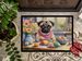 Decorating Easter Pug Doormat Front Door Mat Indoor Outdoor Rugs For Entryway, Non Slip Washable Low Pile, 24H X 36W_maomaolike.com