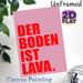 German "The Floor Is Lava" Slogan Painting Poster, Bold Minimalist Red Text On Pink Backdrop Poster, Playful Eye-Catching Decor For Living Room_maomaolike.com