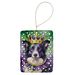 Border Collie King Of Mardi Gras Porcelain Ornament Christmas Tree Hanging Decorations For Home Christmas Holiday, Rectangle, Gift, Multicolor_maomaolike.com
