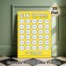 $1K 30 Days Savings Challenge Painting Poster, Bright Yellow Clear Layout Poster, Practical Saving Tracker To Develop Regular Saving Habits For Home_maomaolike.com