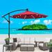 10 Ft Outdoor Patio Umbrella Solar Powered LED Lighted Sun Shade Market Waterproof 8 Ribs Umbrella With Crank And Cross Base For Garden Deck Backyard Pool Shade Outside Deck Swimming Pool_maomaolike.com