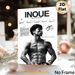 Boxer Naoya Inoue Painting Poster, Monochrome Stylized Athlete Portrait Poster, Showcases Championship Honors & Fighter Profile, Ideal For Gym, Home_maomaolike.com