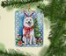American Eskimo Christmas Reindeer Porcelain Ornament Christmas Tree Hanging Decorations For Home Christmas Holiday, Rectangle, Gift, Multicolor_maomaolike.com