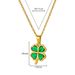 Four Leaf Clover Stainless Steel Necklaces For Women Green Zircon Gold Color Quality Jewelry Pendant Necklace Gift Free_maomaolike.com