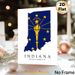 Indiana State Flag Map Painting Poster, Bold Blue & Gold Graphic Poster, Features State Outline With Torch And Stars, Ideal For Home Or Office Wall_maomaolike.com