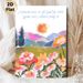 Floral Mountain Landscape Painting Poster, Vibrant Impressionist-style Poster, Colorful Wildflowers, Rolling Hills & Sun Design With Soft Artistic_maomaolike.com