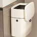 Wall Mounted Trash Bin For Kitchen, No Drill Adhesive, 8L Large Capacity, Narrow Space Design With Lid, Modern Home_maomaolike.com
