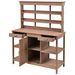 66" Large Outdoor Farmhouse Wooden Potting Bench Table, Garden Workstation With 2 Drawers, Cabinet And Open Shelves For Backyard, Mudroom_maomaolike.com