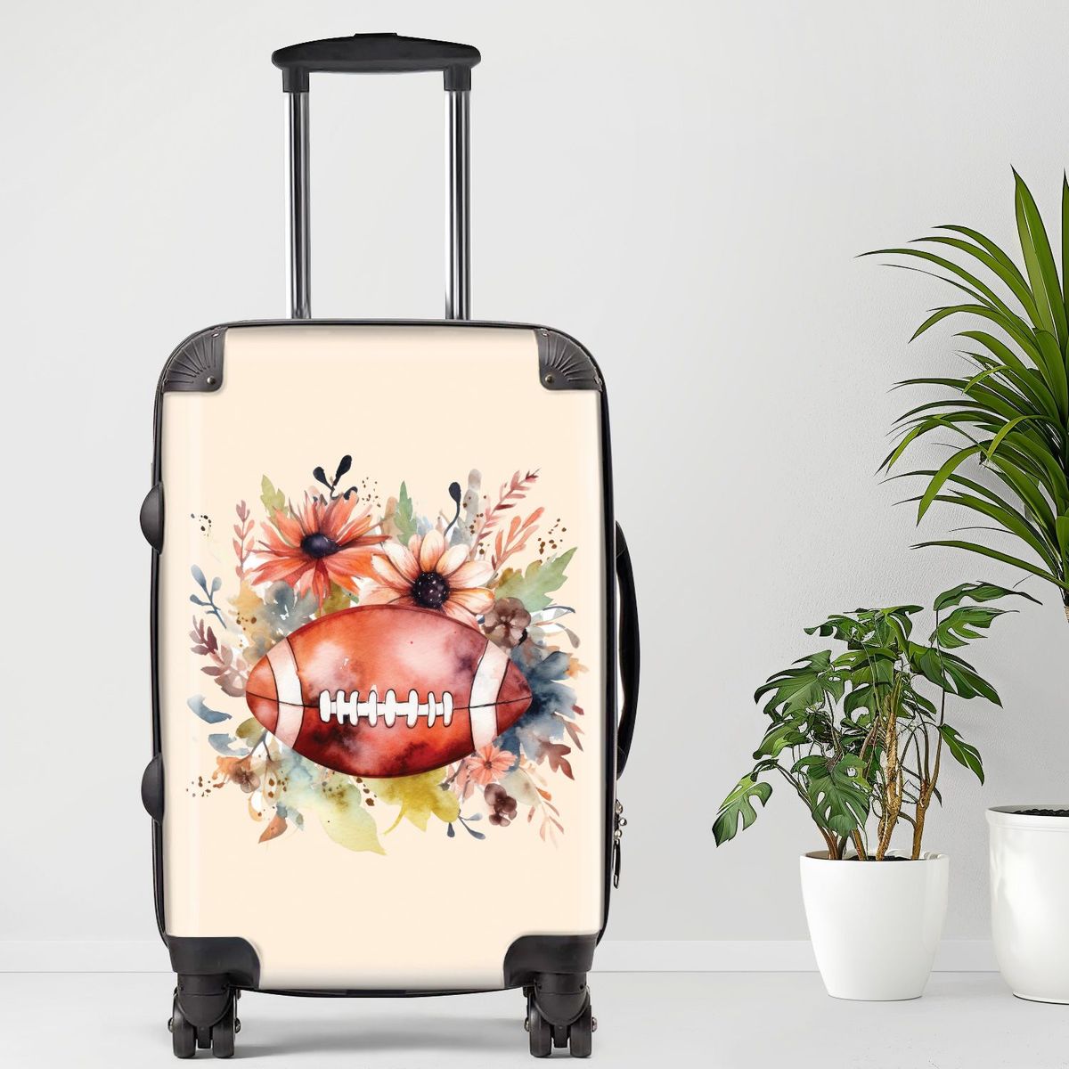 Football3 Luggage, 20/24/28 Inch Luggage, Carry-On, Custom Luggage, Luggage Set, Suitcase, Travel, Vacation, Cabin Suitcase, Custom Suitcase, Personalized Luggage_maomaolike.com