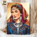 Ethnic Traditional Woman Painting Poster, Vibrant Artistic Ethnic Style Poster, Exquisitely Adorned Cultural Portrait Ideal For Living Room, Bedroom_maomaolike.com