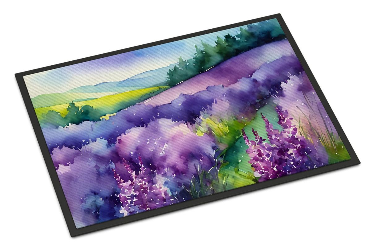 New Hampshire Purple Lilac In Watercolor Doormat Front Door Mat Indoor Outdoor Rugs For Entryway, Non Slip Washable Low Pile, 24H X 36W_maomaolike.com