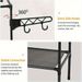 Clothing Rack Clothes Rack, 66'' Multifunctional Garment Rack For Hanging Clothes, 4 Tiers Portable Closet Rack With 4 Hooks & 2 Hanging Rods, Coated Metal Freestanding Closet Wardrobe System, Black_maomaolike.com