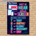 Digital Etiquette Painting Poster, Vibrant Neon-style Text & Device Graphic Poster, Encourages Respectful Online Posting, Ideal For Office, Study Area_maomaolike.com