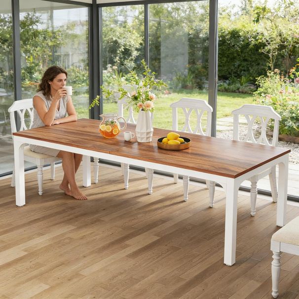Rectangular Dining Table, 78 Inch Long Kitchen Table For 6-8 PeopleN_maomaolike.com