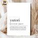 Yutori Definition Painting Poster, Minimalist Black & White Typographic Poster, Soothing Life Concept Decor Ideal For Bedroom, Study And Living Room_maomaolike.com