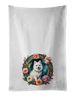 Japanese Spitz And Flowers Kitchen Towel Set Of 2 White Dish Towels Decorative Bathroom Hand Towel For Hand, Face, Hair, Yoga, Tea, Dishcloth, 19 X 28", White_maomaolike.com