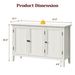 3-Door Buffet Cabinet With Storage, Bohemian Sideboard With Adjustable Shelves, Wood Credenza Cabinet, Console Table For Bedroom, Living Room, Dining Room, Hallway, Grayish-White_maomaolike.com