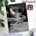 Barber Shop Themed Painting Poster, Monochrome Retro Style Barber Service Scene Poster, Vintage Barber-themed Decor Ideal For Barber Shops And Men's_maomaolike.com