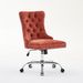A&A Furniture Office Chair,Modern Chenille Upholstered Tufted Button Home Office Chair With Chrome Metal Base,Adjustable Desk Chair Swivel Office Chair Orange_maomaolike.com
