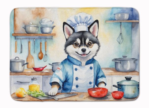 Alaskan Klee Kai The Chef Memory Foam Kitchen Mat Machine Washable Anti-Fatigue Mat Cushion Comfort Bath Mat Or Kitchen Rug_maomaolike.com
