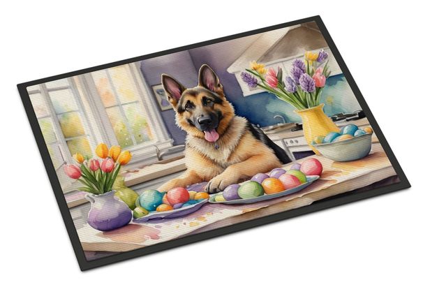 Decorating Easter German Shepherd Doormat Front Door Mat Indoor Outdoor Rugs For Entryway, Non Slip Washable Low Pile, 24H X 36W_maomaolike.com