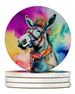 Hippie Animal Donkey Large Sandstone Coasters Pack Of 4 Absorbent Round Coasters Decor Gifts For Men Or Women, 4 In, Multicolor_maomaolike.com